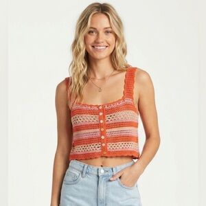 ALL THAT REMAINS limited edition  Red and Pink Crochet Crop Top size 6